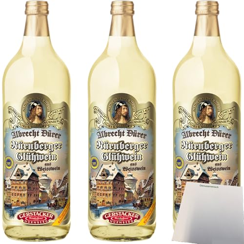 Gerstacker Albrecht Dürer weißer Glühwein 9,6% vol. 3er Pack (3x1 Liter Flasche) + usy Block von usy