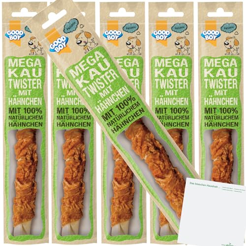 Good Boy Mega Kau-Twister Hähnchen Kausnack für Hunde 6er Pack (6x70g Packung) + usy Block von usy