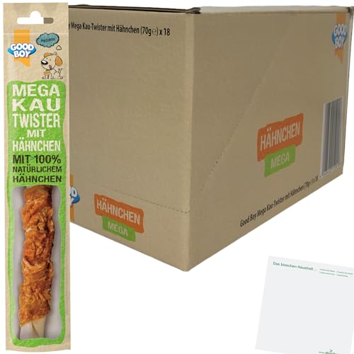 Good Boy Mega Kau-Twister Hähnchen Kausnack für Hunde VPE (18x70g Packung) + usy Block von usy