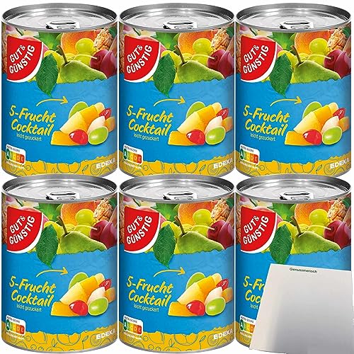 Gut&Günstig 5-Frucht Cocktail leicht gezuckert 12er Pack (12x410g Dose) + usy Block von usy