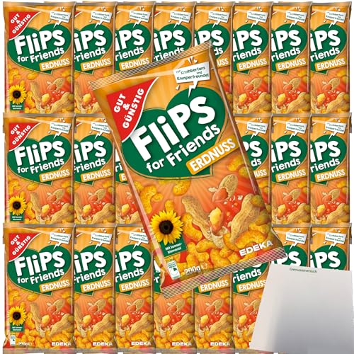 Gut&Günstig Erdnuss-Flips Mais-Erdnuss-Snack VPE (25x200g Tüte) + usy Block von usy