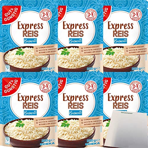 Gut & Günstig Express Reis Basmati 6er Pack (6x250g Packung) + usy Block von usy