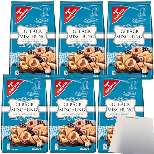 Gut&Günstig Gebäckmischung mit 6 ausgewählte Gebäckspezialitäten 6er Pack (6x500g Packung) + usy Block von usy