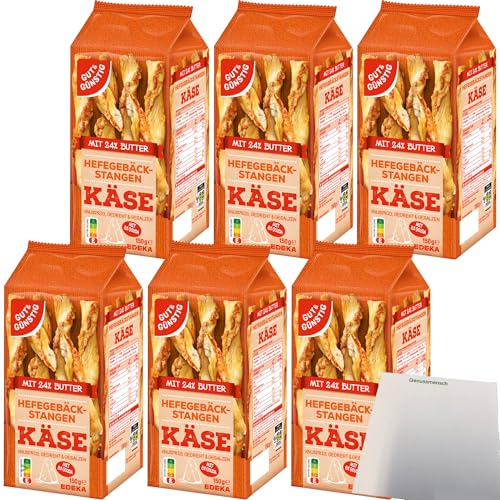 Gut&Günstig Gebäckstangen mit Käse aus Hefeteig gedreht 6er Pack (6x150g Packung) + usy Block von usy