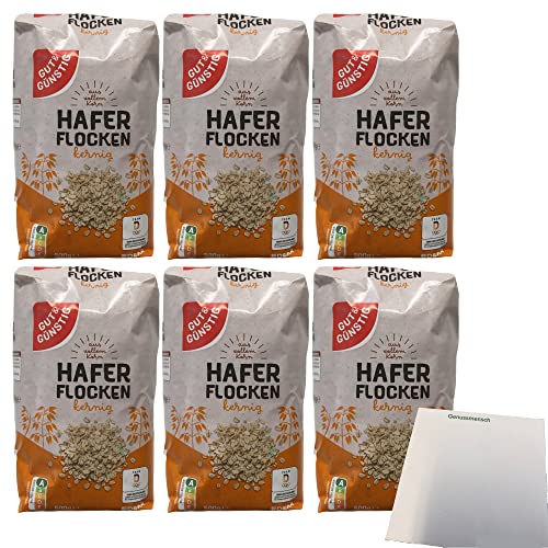 Gut & Günstig Haferflocken kernig 6er Pack (6x500g Packung) + usy Block von usy