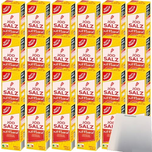 Gut&Günstig Jodsalz mit Fluorid besonders rein 24er Pack (24x500g Packung) + usy Block von usy