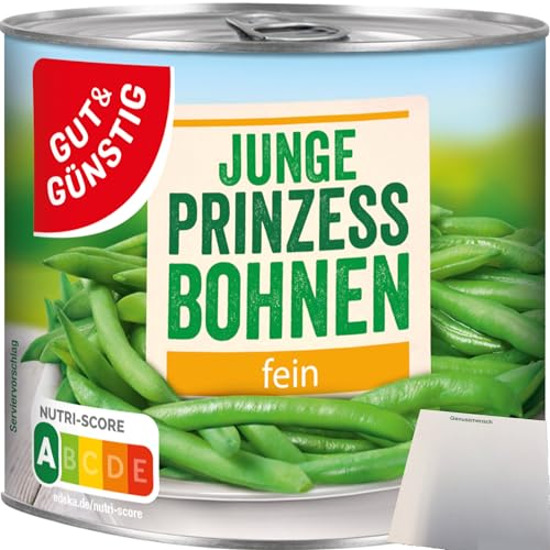 Gut&Günstig Junge Prinzessbohnen fein sortiert (400g Dose) + usy Block von usy