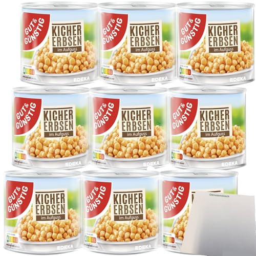 Gut&Günstig Kichererbsen im Aufguss 3er Pack (9x200g Dose) + usy Block von usy