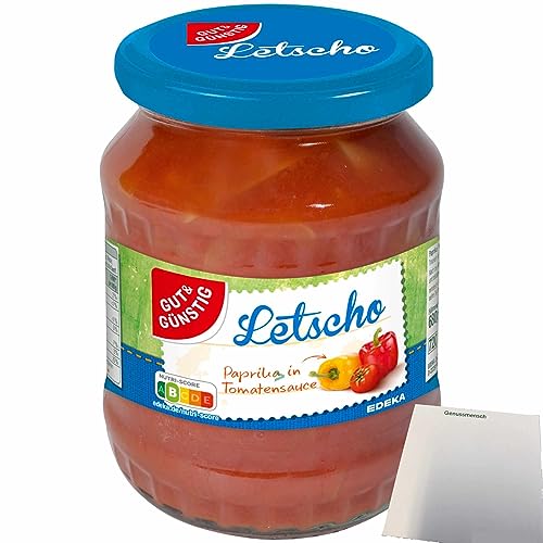 Gut&Günstig Letscho Paprika in Tomatensauce nach ungarischer Art (680g Glas) + usy Block von usy