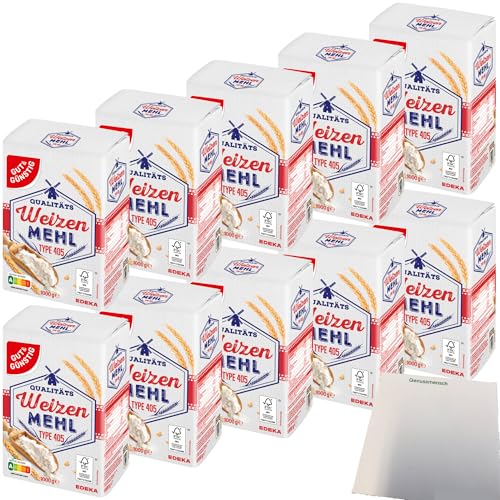 Gut&Günstig Qualitäts Weizenmehl Type 405 10er Pack (10x1kg Packung) + usy Block von usy