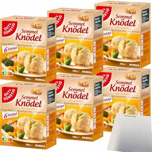 Gut&Günstig Semmelknödel im Kochbeutel 36 Knödel (6x200g Packung) + usy Block von usy