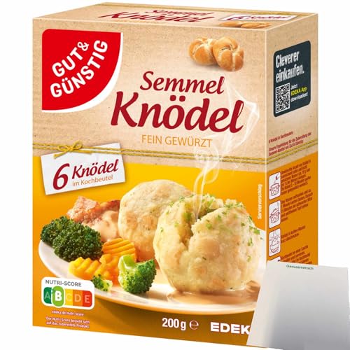 Gut&Günstig Semmelknödel im Kochbeutel 6 Knödel (200g Packung) + usy Block von usy