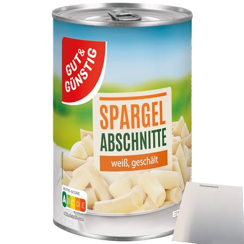 Gut&Günstig Spargelabschnitte ohne Köpfe (420g Dose) + usy Block von usy