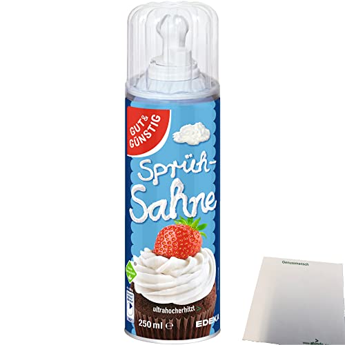 Gut&Günstig Sprühsahne 30% Fett 1er Pack (1x250ml Dose) + usy Block von usy