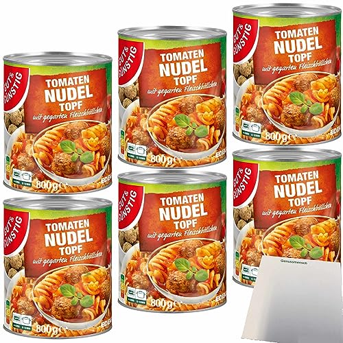 Gut&Günstig Tomaten Nudeltopf mit Fleischbällchen 6er Pack (6x800g Dose) + usy Block von usy