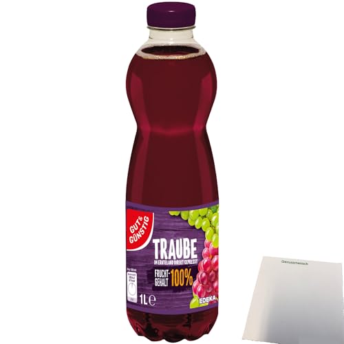 Gut&Günstig Trauben-Direktsaft 100% Fruchtgehalt (1 Liter Flasche) + usy Block von usy