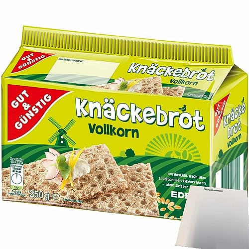 Gut&Günstig Vollkorn-Knäckebrot reich an Ballaststoffen (250g Packung) + usy Block von usy