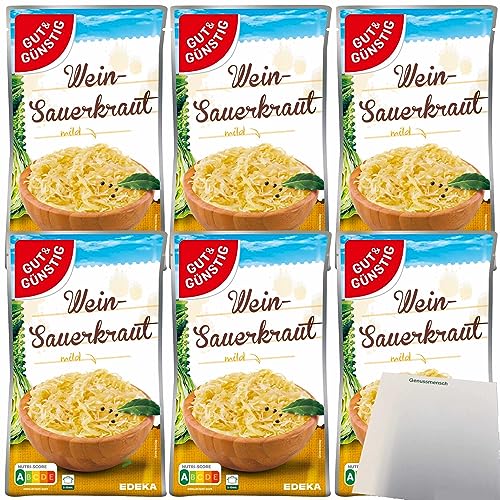 Gut&Günstig Wein-Sauerkraut mild 6er Pack (6x520g Packung) + usy Block von usy