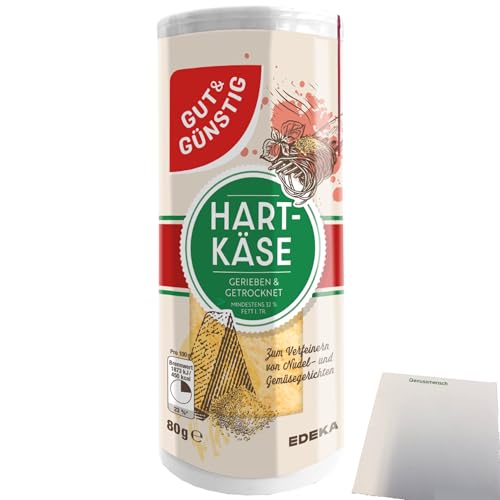 Gut&Günstig geriebener Hartkäse 32% Fett Grated Cheese (80g Streuer) + usy Block von usy