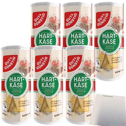 usy Bundle für Gut&Günstig geriebener Hartkäse 32% Fett Grated Cheese 6er Pack (6x80g Streuer) + usy Block von usy