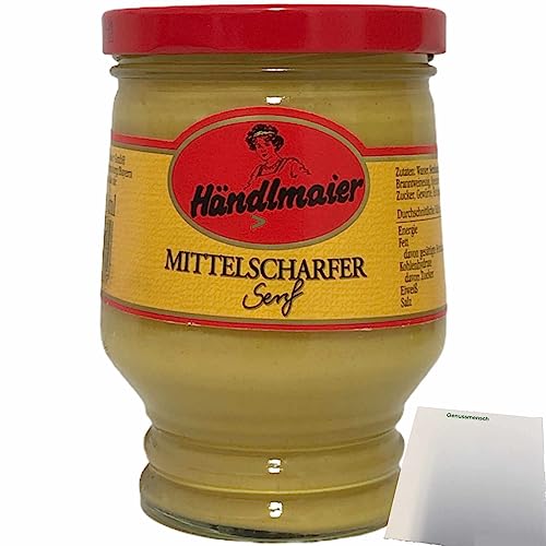 Händlmaier mittelscharfer Senf (250ml Glas) + usy Block von usy