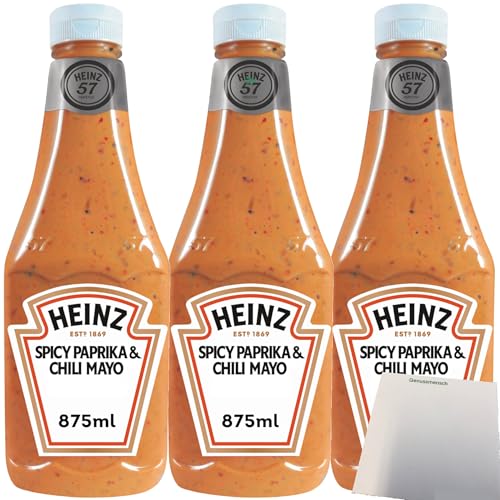 Heinz Spicy Paprika und Chili würzige Mayo 3er Pack (3x875ml Flasche) + usy Block von usy