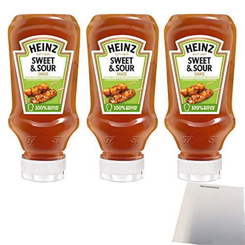 Heinz Sweet & Sour Sauce 3er Pack (Süß-Sauer Sauce 3x220ml Flasche) + usy Block von usy