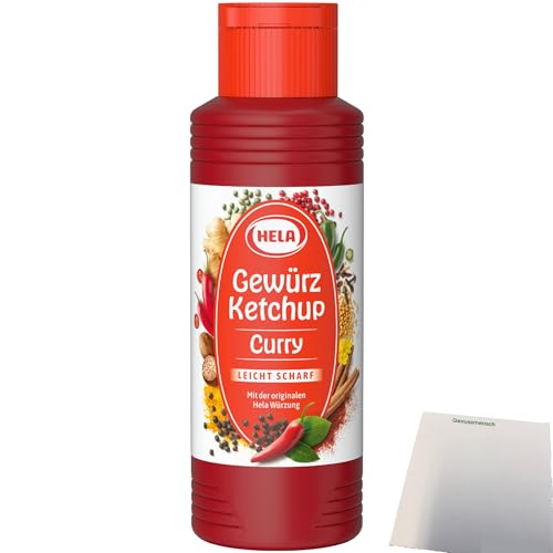 Hela Curry Gewürz Ketchup leicht scharf (300ml Flasche) + usy Block von usy