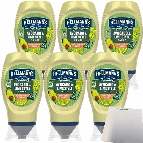 Hellmann´s Advocado & Lime Style Sauce Perfekt zu Bowls und Wraps 6er Pack (6x250ml Flasche) + usy Block von usy