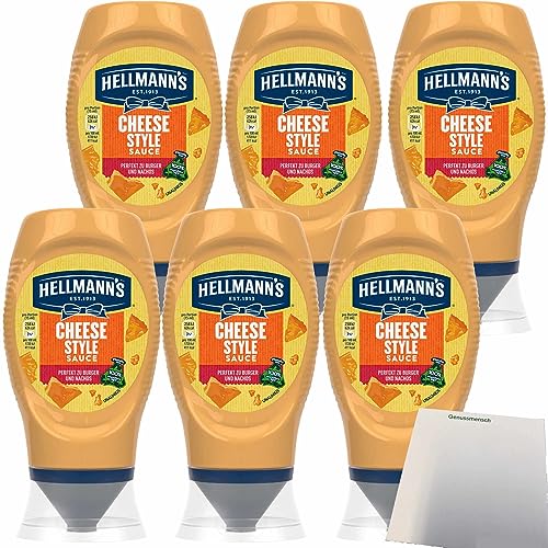 Hellmann's Cheese Style Sauce perfekt zu Burger und Nachos 6er Pack (6x250ml Flasche) + usy Block von usy