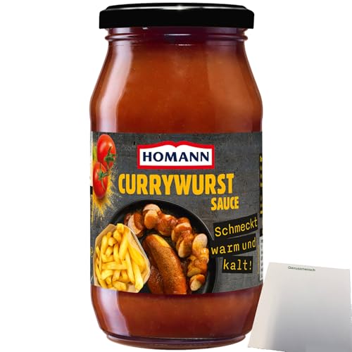 Homann Currywurst Sauce Mild fruchtig-süß und nicht zu scharf (400ml Glas) + usy Block von usy