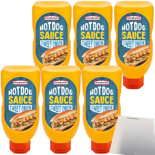 Homann Hot Dog Sauce 6er Pack (6x450ml Flasche) + usy Block von usy