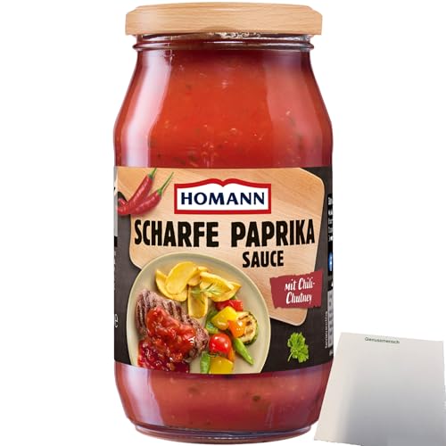 Homann scharfe Paprika Sauce echt pikant (400ml Glas) + usy Block von usy