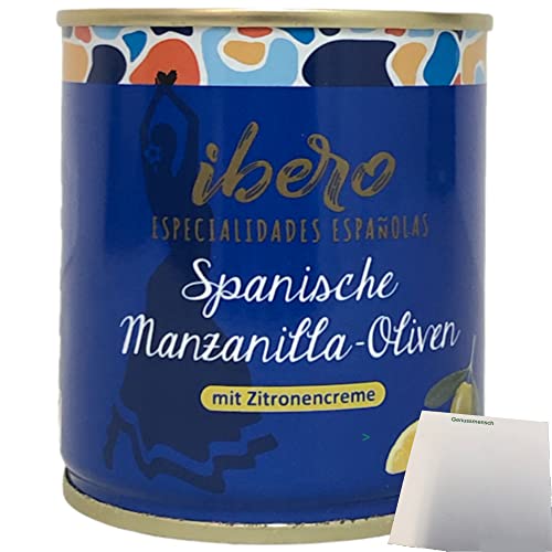 Ibero Spanische Manzanilla-Oliven mit Zitronencreme 1er Pack (1x200g Dose) + usy Block von usy