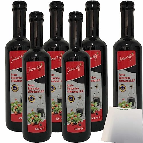 Jeden Tag Aceto Balsamico di Modena I.G.P Essig dunkel 6er Pack (6x500ml Flasche) + usy Block von usy