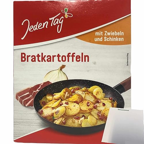 Jeden Tag Bratkartoffeln mit Schinken und Zwiebeln (400g Packung) + usy Block von usy