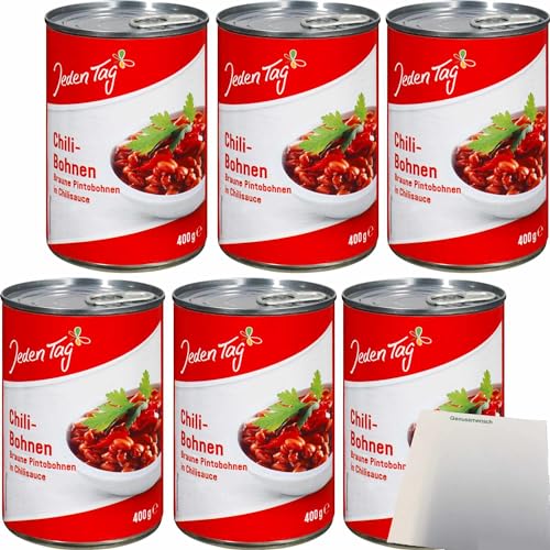 Jeden Tag Chili-Bohnen 6er Pack (6x400g Dose) + usy Block von usy