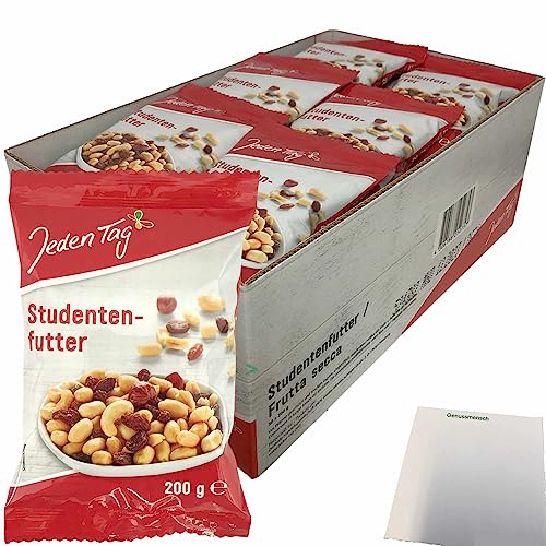 Jeden Tag Studentenfutter mit Rosinen 30er Pack (30x200g Packung) + usy Block von usy