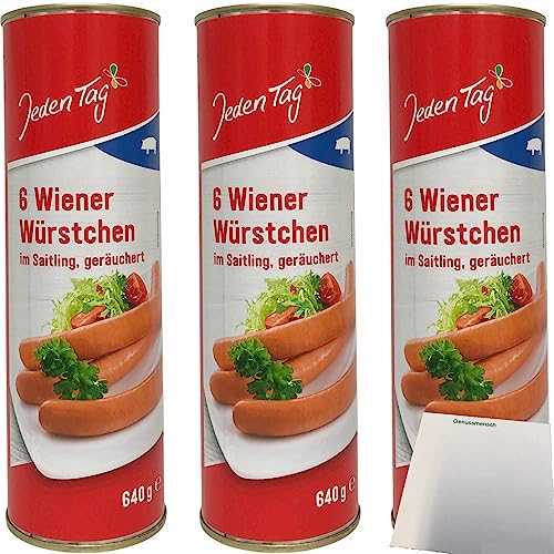 Jeden Tag Wiener Würstchen im Saitling geräuchert 3er Pack (18x50g) + usy Block von usy