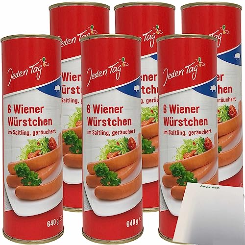 Jeden Tag Wiener Würstchen im Saitling geräuchert 6er Pack (36x50g) + usy Block von usy