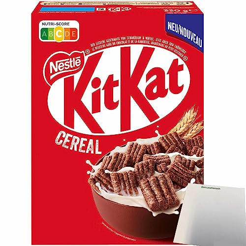 KITKAT Cereal Cerealien Frühstückcerealien aus Vollkornweizen mit der typischen KITKAT-Waffel (330g Packung) + usy Block von usy