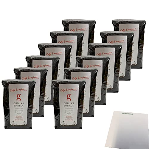 Kaffeebohnen Gisellas Bottega Caffe Emozione Black Edition 12er Pack (12x1kg Packung) + usy Block von usy