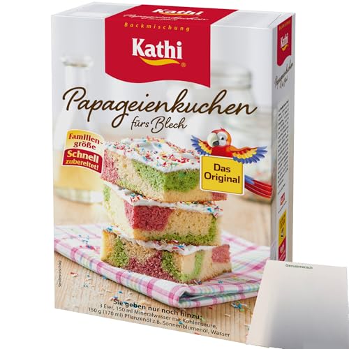 Kathi Backmischung Papageienkuchen fürs Blech (840g Packung) + usy Block von usy