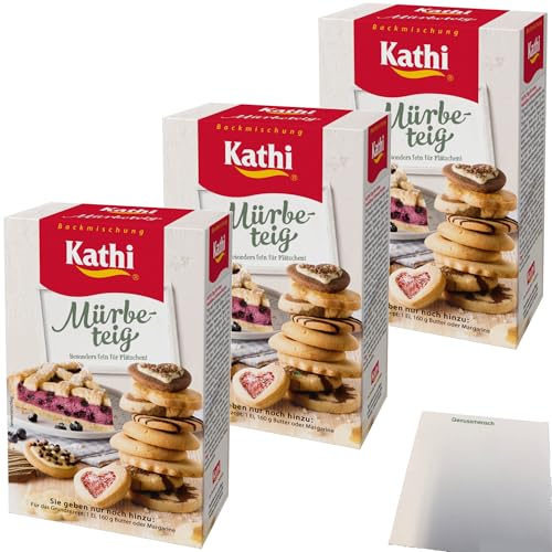 Kathi Backmischung für Mürbeteig 3er Pack (3x350g Packung) + usy Block von usy