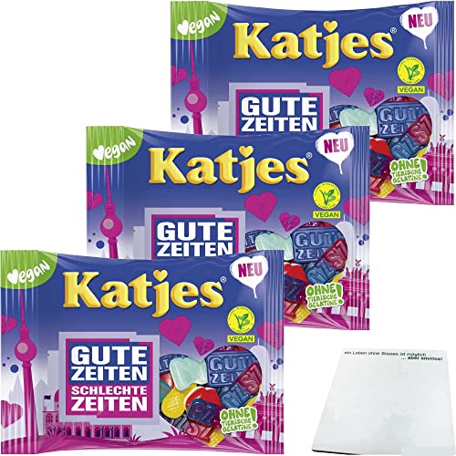 Katjes GZSZ Fruchtgummi vegan 3er Pack (3x175g Packung) + usy Block von usy