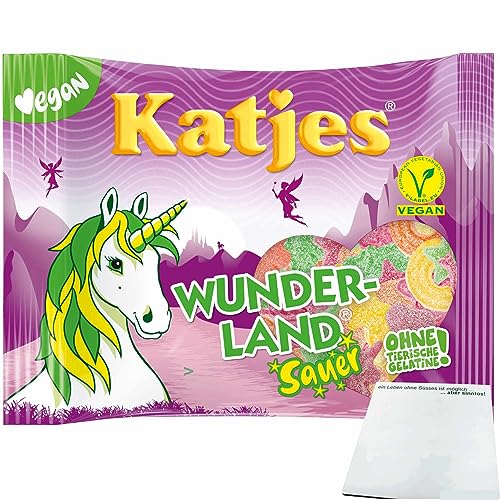 Katjes Wunderland Fruchtgummi Sauer (175g Packung) + usy Block von usy