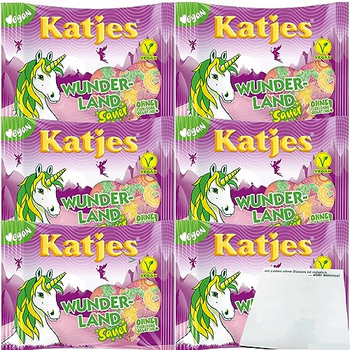 Katjes Wunderland Fruchtgummi Sauer 6er Pack (6x175g Packung) + usy Block von usy