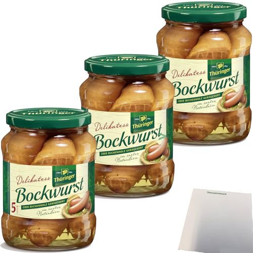 Keunecke EWU Delikatess Bockwurst 5x80g Stück 3er Pack (3x650g Glas) + usy Block von usy