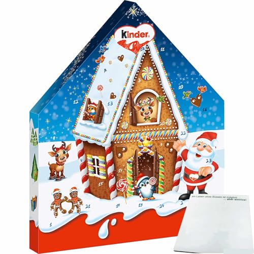 Kinder Maxi Mix Adventskalender Motiv: Lebkuchenhaus (351g Packung) + usy Block von usy