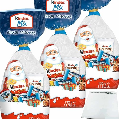 Kinder Mix Bunte Mischung 3er Pack (3x132g Packung) + usy Block von usy